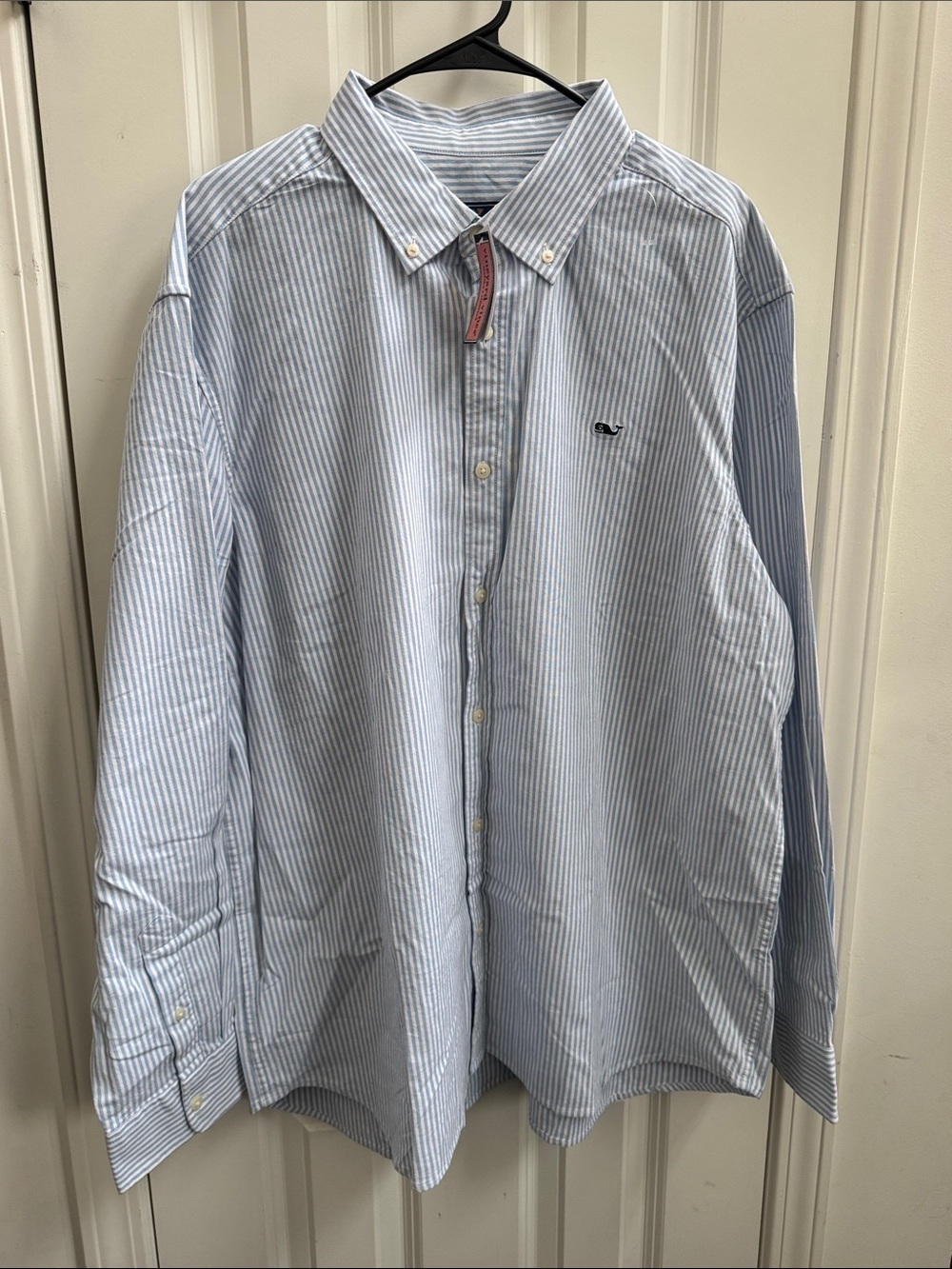 Vineyard Vines Light Blue and White Striped Button-Down Shirt